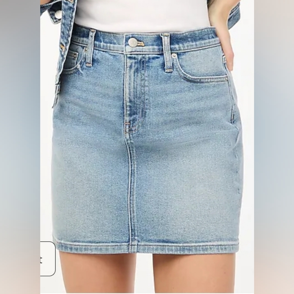 J. Crew Factory Light Blue Denim Mini Skirt